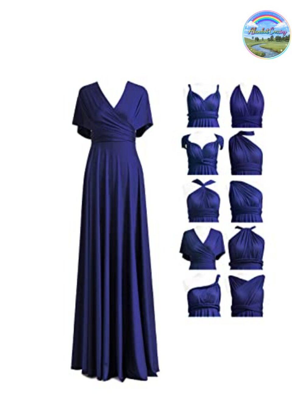 72styles Maxi Infinity Dress Bridesmaid Convertible Multi-Way Wrap